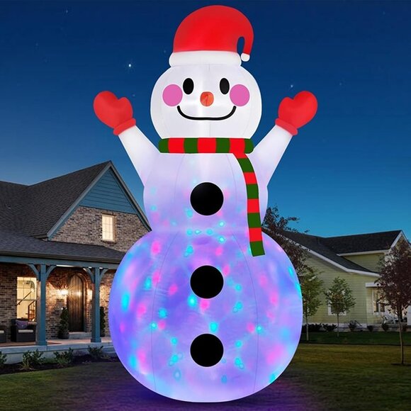 NEW  10 FT Christmas Inflatable Snowman Outdoor Decorations Built in Rotating - Picture 1 of 7